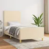Image de vidaXL Cadre de lit avec tête de lit Crème 90x190 cm Tissu