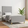 Image de vidaXL Cadre de lit avec tête de lit Gris clair 90x200 cm Tissu