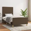 Image de vidaXL Cadre de lit avec tête de lit Marron foncé 90x200 cm Tissu