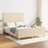Image de vidaXL Cadre de lit avec tête de lit Crème 140x190 cm Tissu