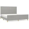 Image de vidaXL Cadre de lit avec tÃªte de lit Gris clair 160x200 cm Tissu