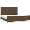 Image de vidaXL Vidaxl Cadre De Lit Avec Tête De Lit Marron Foncé 180x200 Cm Tissu
