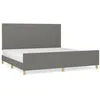 Image de vidaXL Cadre de lit avec tÃªte de lit Gris foncÃ© 200x200 cm Tissu