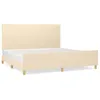 Image de vidaXL Cadre de lit avec tÃªte de lit CrÃ¨me 200 x 200 cm Tissu
