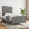 Image de vidaXL Cadre de lit avec tête de lit Gris foncé 90x200 cm Tissu