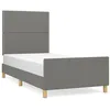 Image de vidaXL Cadre de lit avec tÃªte de lit Gris foncÃ© 90x200 cm Tissu