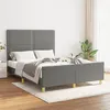 Image de vidaXL Cadre de lit avec tête de lit Gris foncé 140x190 cm Tissu