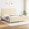 Image de vidaXL Cadre de lit avec tête de lit Crème 180 x 200 cm Tissu