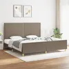 Image de vidaXL Cadre de lit avec tête de lit Taupe 200x200 cm Tissu