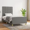 Image de vidaXL Cadre de lit avec tête de lit Gris foncé 80x200 cm Tissu