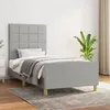 Image de vidaXL Cadre de lit avec tête de lit Gris clair 90x190 cm Tissu