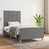 Image de vidaXL Cadre de lit avec tête de lit Gris foncé 90x190 cm Tissu
