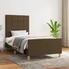 Image de vidaXL Cadre de lit avec tête de lit Marron foncé 90x190 cm Tissu