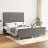 Image de vidaXL Cadre de lit avec tête de lit Gris foncé 140x200 cm Tissu