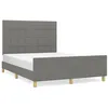 Image de vidaXL Cadre de lit avec tÃªte de lit Gris foncÃ© 140x200 cm Tissu