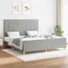 Image de vidaXL Cadre de lit avec tête de lit Gris clair 160x200 cm Tissu