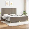 Image de vidaXL Cadre de lit avec tête de lit Taupe 180x200 cm Tissu