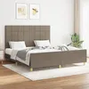 Image de vidaXL Cadre de lit avec tÃªte de lit Taupe 180x200 cm Tissu
