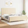 Image de vidaXL Cadre de lit avec tête de lit Crème 180 x 200 cm Tissu