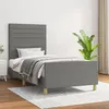 Image de vidaXL Cadre de lit avec tête de lit Gris foncé 80x200 cm Tissu