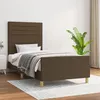 Image de vidaXL Cadre de lit avec tête de lit Marron foncé 80x200 cm Tissu