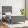Image de vidaXL Cadre de lit avec tête de lit Gris foncé 90x190 cm Tissu
