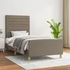 Image de vidaXL Cadre de lit avec tête de lit Taupe 90x200 cm Tissu