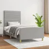 Image de vidaXL Cadre de lit avec tête de lit Gris clair 100x200 cm Tissu