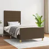 Image de vidaXL Cadre de lit avec tête de lit Marron foncé 100x200 cm Tissu