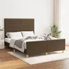 Image de vidaXL Cadre de lit avec tête de lit Marron foncé 140x190 cm Tissu