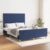 Image de vidaXL Cadre de lit avec tête de lit Bleu 140x190 cm Tissu