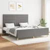 Image de vidaXL Cadre de lit avec tête de lit Gris foncé 160 x 200 cm Tissu