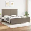 Image de vidaXL Cadre de lit avec tête de lit Taupe 180x200 cm Tissu