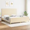 Image de vidaXL Cadre de lit avec tête de lit Crème 180 x 200 cm Tissu