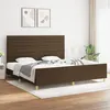 Image de vidaXL Cadre de lit sans matelas marron foncé 200x200 cm tissu3125165
