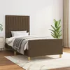 Image de vidaXL Cadre de lit avec tête de lit marron foncé 80x200 cm Tissu