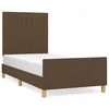 Image de vidaXL Cadre de lit avec tÃªte de lit Marron foncÃ© 80x200 cm Tissu