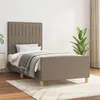 Image de vidaXL Cadre de lit avec tête de lit Taupe 90x200 cm Tissu