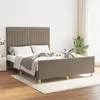 Image de vidaXL Cadre de lit avec tête de lit Taupe 140x190 cm Tissu