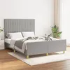 Image de vidaXL Cadre de lit avec tête de lit Gris clair 140x200 cm