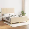 Image de vidaXL Cadre de lit avec tête de lit Crème 140x200 cm Tissu