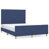 Image de vidaXL Cadre de lit avec tÃªte de lit Bleu 140 x 200 cm Tissu