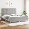 Image de vidaXL Cadre de lit avec tête de lit Gris clair 180x200 cm