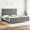 Image de vidaXL Cadre de lit sans matelas gris foncé 180x200 cm tissu3125236