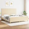 Image de vidaXL Cadre de lit avec tête de lit Crème 180 x 200 cm Tissu