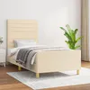 Image de vidaXL Cadre de lit avec tÃªte de lit Gris clair 200x200 cm Tissu