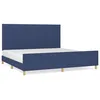 Image de vidaXL Cadre de lit avec tÃªte de lit Bleu 200 x 200 cm Tissu