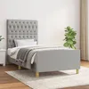 Image de vidaXL Cadre de lit sans matelas gris clair 90x190 cm tissu