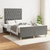 Image de vidaXL Cadre de lit avec tête de lit Gris foncé 120x200 cm Tissu