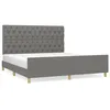 Image de vidaXL Cadre de lit avec tÃªte de lit Gris foncÃ© 160 x 200 cm Tissu
